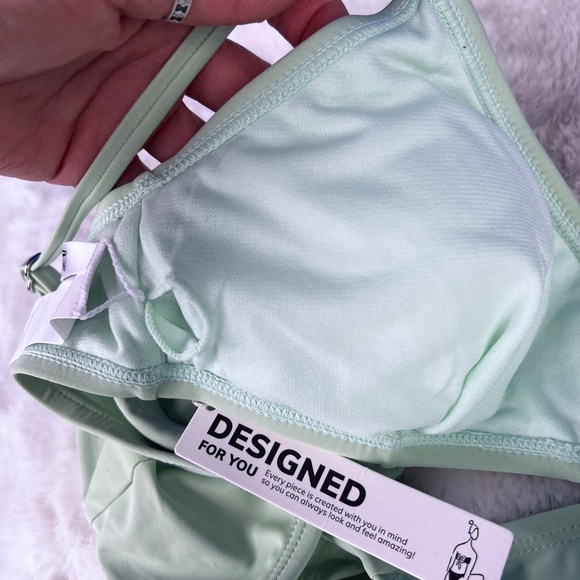 👙🆕 NWT |•CUPSHE•| Mint Green Wrap Bikini Top - Picture 4 of 8
